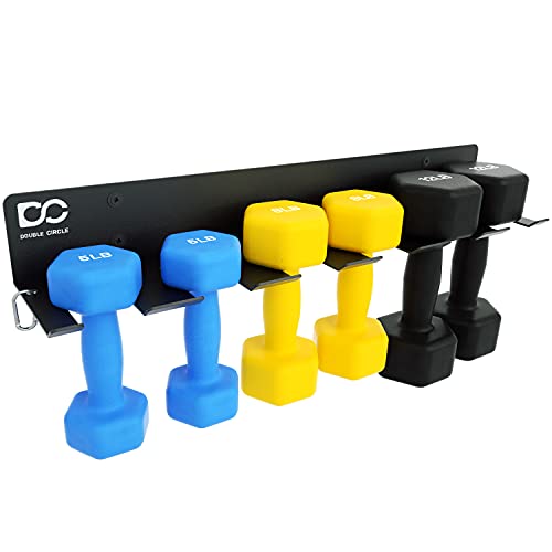 Double Circle Gym Rack Organizer, Multi-Purpose Workout Gear Wall Rack Hanger for Home and Pro Gym Storage for Exercise Bands, Jump Ropes, Chains, Lifting Belts
