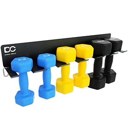 Double Circle Gym Rack Organizer, Multi-Purpose Workout Gear Wall Rack Hanger for Home and Pro Gym Storage for Exercise Bands, Jump Ropes, Chains, Lifting Belts