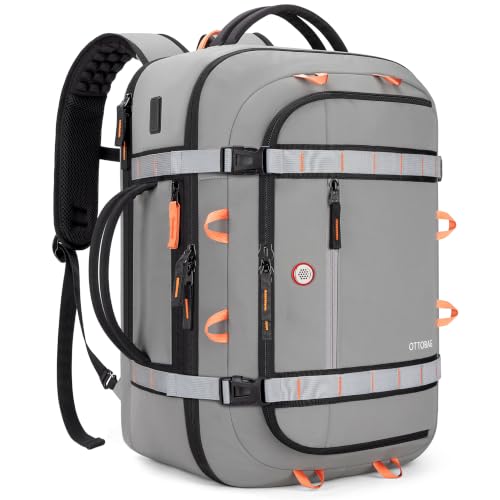 40L Travel Backpack,TSA Approved Carry On Backpack,Business Work Bag with Wet/Dry Compartment, Fits 17.3" Laptop, Duffel Bag for Men Women(Gray) - color: Gray