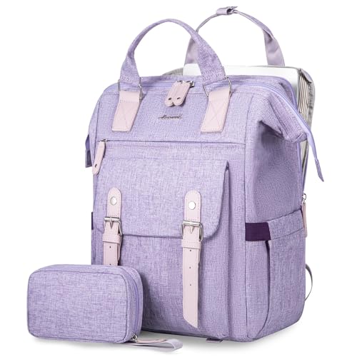 LOVEVOOK Laptop Backpack, Travel Bag with 17.3 inch Laptop Compartment, Water Resistant Teacher Nurse Doctor Work Bag, Anti-theft Daypack, Purple - color: Purple-purple, size: 17.3 Inch Upgrade