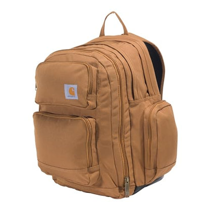 Carhartt 35L Triple-Compartment Backpack, Durable Pack with Laptop Sleeve and Duravax Abrasion Resistant Base, Carhartt Brown - color: Carhartt Brown