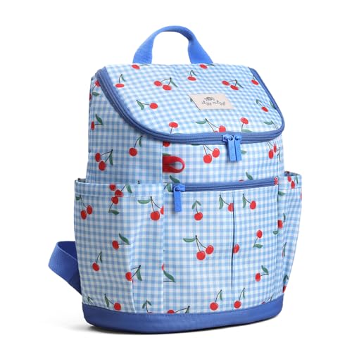 Itzy Ritzy Toddler & Kids Backpack - Lightweight Preschool & Elementary School Bag with Padded Straps, Trolley Sleeve, 2 Side Pockets, Tablet Sleeve & Name Label (Cherries) - color: Cherries