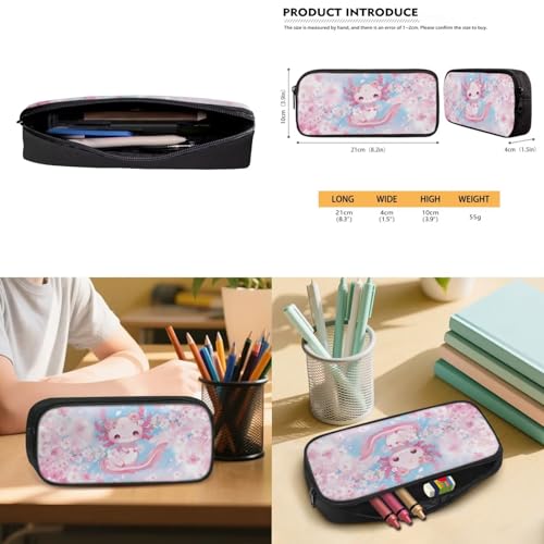 Cherry Blossom Axolotl Backpack for Girls Kids Backpacks with Lunch Box Pencil Pouch Water Bottle Sleeve 4PCS Set 1st Grade Backpack Girls Bookbag for Primary Elementary School Bag - color: Axolotl Cherry Blossom
