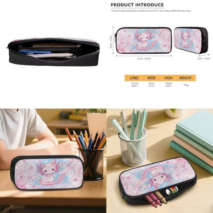 Cherry Blossom Axolotl Backpack for Girls Kids Backpacks with Lunch Box Pencil Pouch Water Bottle Sleeve 4PCS Set 1st Grade Backpack Girls Bookbag for Primary Elementary School Bag - color: Axolotl Cherry Blossom