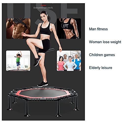 Trampoline Folding Mini Trampoline with Foam Handle Bar, Fitness Rebounder for Adult Indoor and Outdoor Exercise, Kids Balance Training Equipment (Size : 50in) - size: 50"