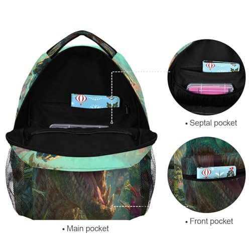 susiyo Jungle Dinosaur School Backpack Bookbag Lightweight College Back Pack Travel Camping Casual Daypack for Teens Girls Boys Women Men - color: Jungle Dinosaur