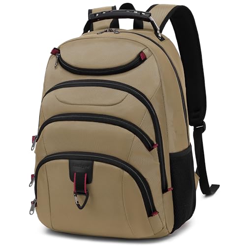 Boavan Laptop Backpack for men, 15.6 inch Laptop Bag with USB Port, Waterproof Travel Work Backpack Purse, Anti-Theft Teacher Nurse Doctor Casual Bookbags Office Business backpack，Khaki - color: Khaki, size: 15.6