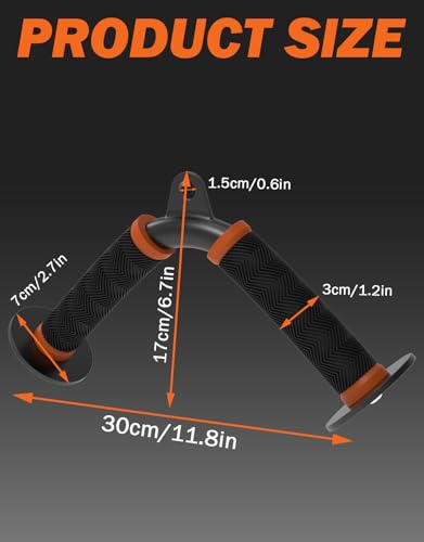 Fitarc Tricep V Bar Cable Attachment for Gym & Home Workouts, Tricep Pull Down Attachment with Non-Slip Grips, Orange