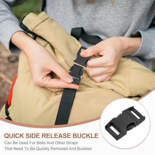 PATIKIL Quick Side Release Buckle, Metal Buckles Replacement No Sewing Snaps Clips Clasps - color: Black, size: 3/4 Inch