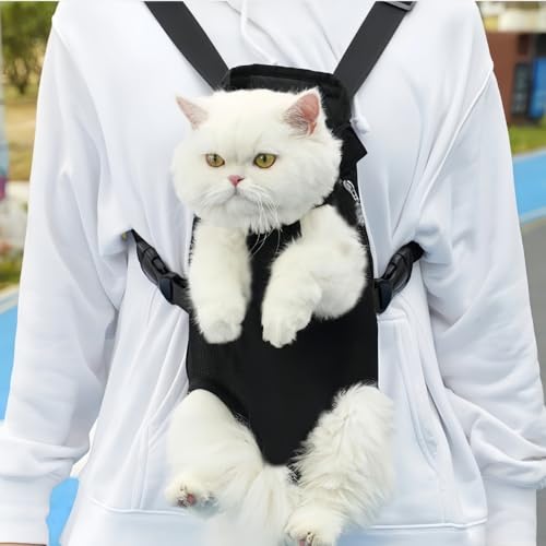 Dog Backpack Carrier/Cat Carrier,Adjustable, Hands-Free, Suitable for Hiking, Traveling, Camping, and Daily Walks,15.4-20.9 lbs (X-Large,Black)