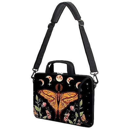 17" Shoulder Bag Adjustable shoulder strap Laptop sleeve Carrying case with mouse and power adapter storage bag (Butterfly-1) - color: Butterfly-1