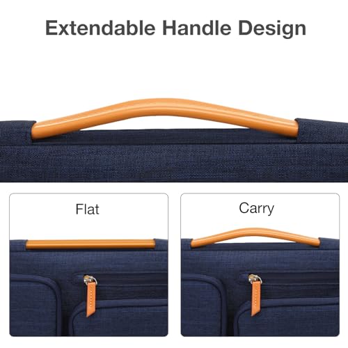 MOSISO 360 Protective Laptop Case 14 inch, 14 inch Laptop Sleeve Compatible with HP Lenovo Dell ASUS Acer, HP, Dell Latitude, Lenovo, Side Open Carrying Case with 4 Zipper Pockets&Handle, Navy Blue - color: Navy Blue, size: 14 inch
