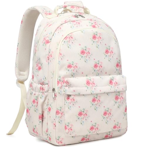 Meisohua Backpack for Girls School Bookbag for Kids Teens 17 inch Laptop Backpack for Women Large Corduroy Book Bag Travel Backpack with Anti-Theft Pocket - color: Corduroy Rose