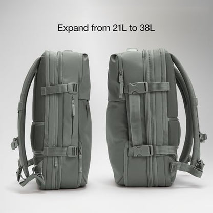 Incase A.R.C. Travel Backpack 38L – Expandable Carry On Luggage, Fits up to 17" Laptop – Butterfly Opening, Quick Access Pocket, Shoe Storage – Airplane Travel Essentials, Weekend Bag – Smoked Ivy - color: Smoked Ivy