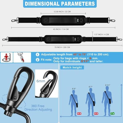ZINMARK 79" Adjustable 3D Soft Cushion Shoulder Strap, Anti-Slip Thickened Breathable Pad for Bags