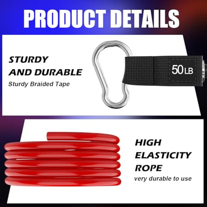 VEICK Resistance Bands, One Single Exercise Bands, Workout Bands Resistance Training for Home Workouts Fitness Pilates - color: Red(50LBS) + Handles