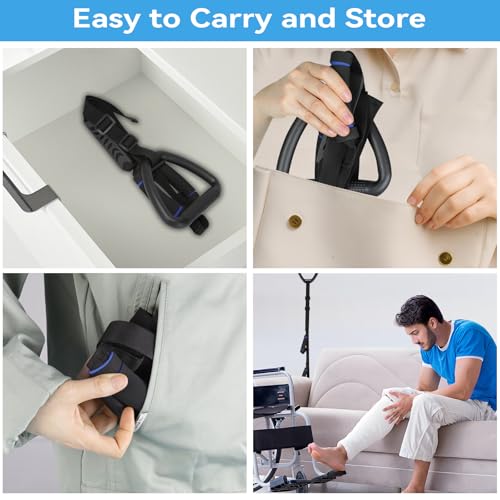 Long Leg Lifter, Leg Lifter Strap Rigid with Large Foot Loop, Legs Strap Lift for Get in and Out of Bed,Car,Wheelchair for Disables and Elderly，Foot Straps，Legs Aid Lift aids (25.5in-56in)