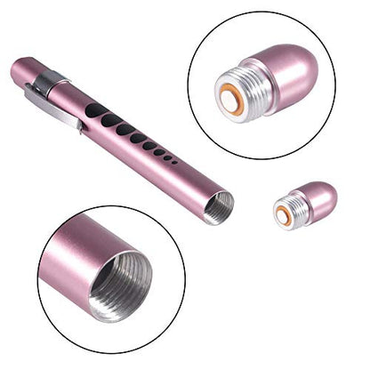 Aokin Medical Pen Light for Nurse Doctor, Reusable LED Medical Penlight Flashlight with Pupil Gauge and Ruler, White Light, Rose Gold - color: Rose Gold