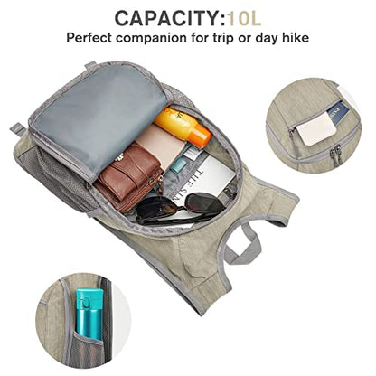 G4Free 10L/15L Hiking Backpack Lightweight Packable Hiking Daypack Small Travel Outdoor Foldable Shoulder Bag - color: Beige, size: 10L
