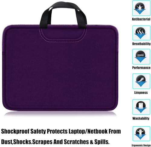 Laptop Bag 15.6 Inch, Traveling Briefcase Handle Bag & with Extra Pockets, Computer Protective Case Compatible for 15 15.6 inch HP, Dell, Acer, Asus, Dark Purple - color: Dark Purple, size: 15.6 inch