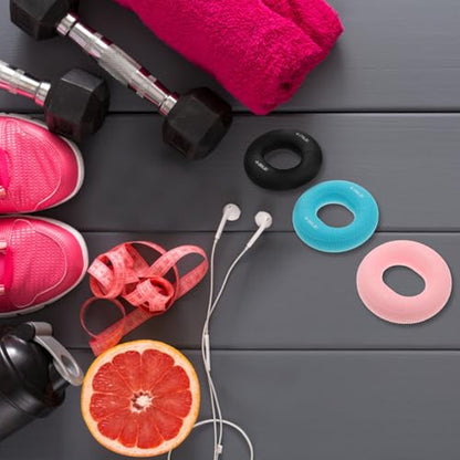 INOOMP 3pcs Hand Grip Strengthener Rings Set Silicone Material Multi-resistance 20-30lb 40-50lb 70-80lb Hand Exerciser Finger Strength Trainer for Forearm Fitness