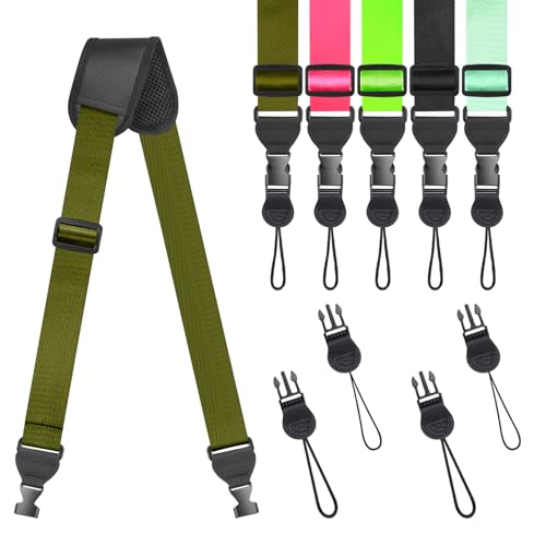FIEIL Universal Shoulder Strap, Sandwich Mesh Padded Neck Lanyard, Replacement Comfortable Bag Strap for Camera, Cellphone Tablet,iPad, Laptop, Luggage Bag, Binocular(Green) - color: Green