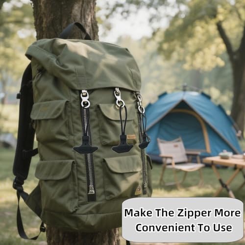 8 PCS Heavy Duty T Bar Zipper Pulls TPU Reinforced Cord Ends for Backpack Replacement Universal Zipper Tab Extenders