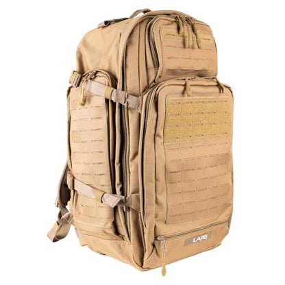 LA Police Gear Atlas 72 Hour Tactical Backpack for Men & Women, Large Bug Out Bag with MOLLE System, Hiking Hunting Combat Backpack, Coyote - color: Coyote