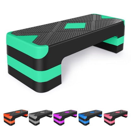 Exercise Workout Aerobic Step Platform Trainer, 27" Aerobic Stepper with 4"-6"-8" Adjustable Height Risers