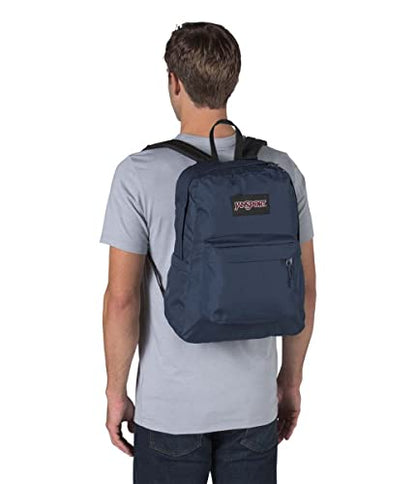 JanSport SuperBreak Plus Backpack with Padded 15-inch Laptop Sleeve and Integrated Bottle Pocket - Spacious and Durable Daypack for Work and Travel - Navy - color: Navy