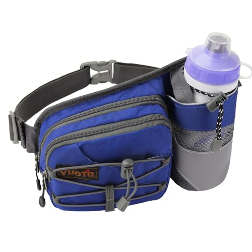 Waist Pack with Water Bottle Holder for Running Walking Hiking Fanny Pack Hydration Belt - color: ‎North Star Blue