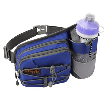 Waist Pack with Water Bottle Holder for Running Walking Hiking Fanny Pack Hydration Belt - color: ‎North Star Blue
