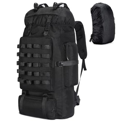 70L Camping Hiking Backpack with Rain Cover, Waterproof Molle Rucksack for Men, Backpacking Backpack for Trekking Climbing Outdoor