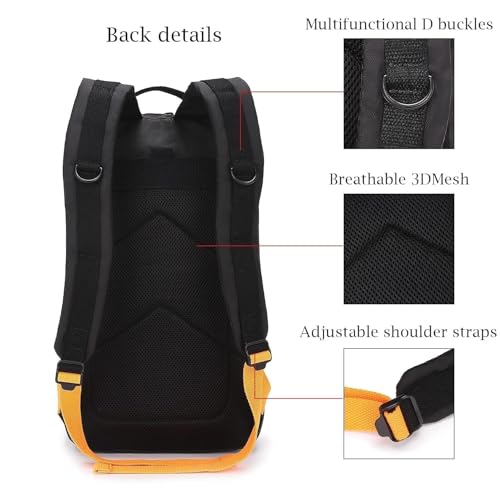 BESMART Hiking Outdoor Travel Backpack with Design, Water-Resistant Laptop Daypack Book Bag with Multi-Layer for Men & Woman (Black) - color: Black