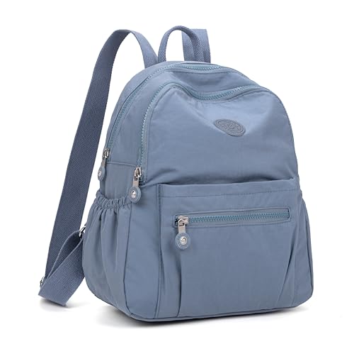 Pealwel Mini Backpack Purse for Women,Small Nylon backpacks for Ladies Backpacks Women Anti Theft Travel Bag (Light Blue) - color: Light Blue