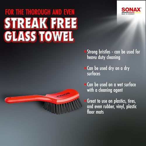 SONAX Intensive Cleaning Brush | Durable Scrub Brush for Interior & Exterior Car Detailing | Upholstery, Carpet, Vinyl, Rubber & Floor Mats | Ergonomic Handle | 491700