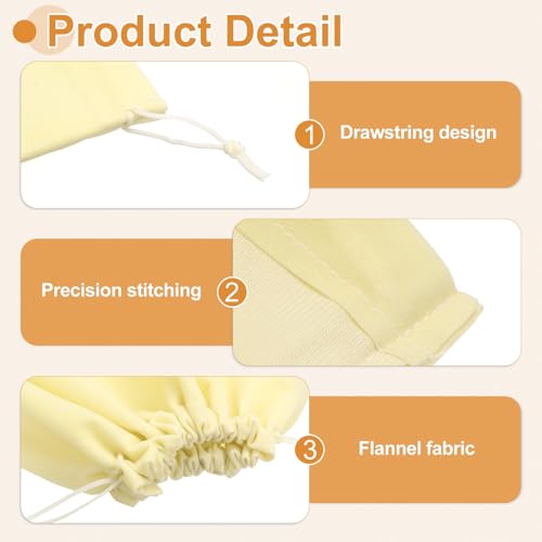 Cloth Shoe Bags for Travel, Flannel Pouch with Drawstring Closure Washable Breathable Cotton Fabric, 15.8x11.8" & 2 Pcs & Beige- Fit for (Men Women/Luggage/Storage) - color: Beige
