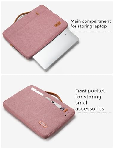 DOMISO 17 inch Laptop Sleeve Protective Case Cover Compatible with 17-17.3 inch HP Dell ASUS Lenovo Chromebook,Waterproof Computer Cases Bag with Handle,Pink - color: Pink, size: 17" for Laptop