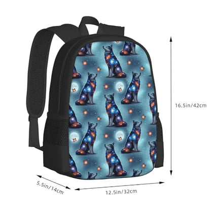 Sturdy Polyester Shoulder Pack Wolf Galaxy Nebula, Anti Theft Spacious Camping Rucksack Casual Daily Bag for Men Women Fitness Outdoor Activity - color: Design (909)