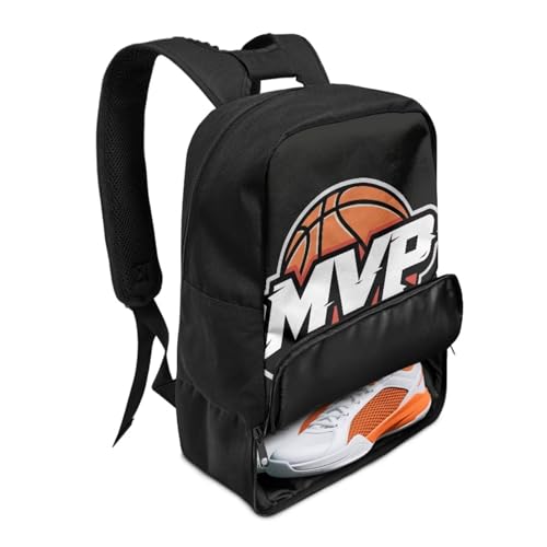 18.5in Basketball Backpack Basketball Bag with Shoe Compartment & Ball Holder, Waterproof Bag for Soccer Volleyball - color: Anime Style Basketball Print