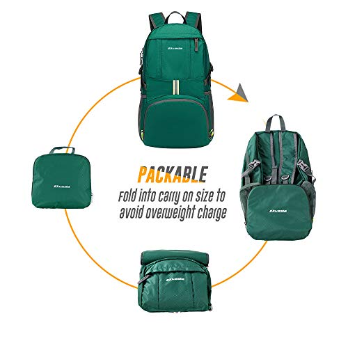 35L Lightweight Packable Backpack Waterproof Durable Hiking Travel Backpack Daypack - color: Green