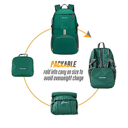35L Lightweight Packable Backpack Waterproof Durable Hiking Travel Backpack Daypack - color: Green