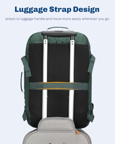 Hynes Eagle Carry on Backpack 38L Large Travel Backpack for Women Flight Approved Weekender Bag Laptop Backpack Men 15 inches Oliver Green - color: Oliver Green