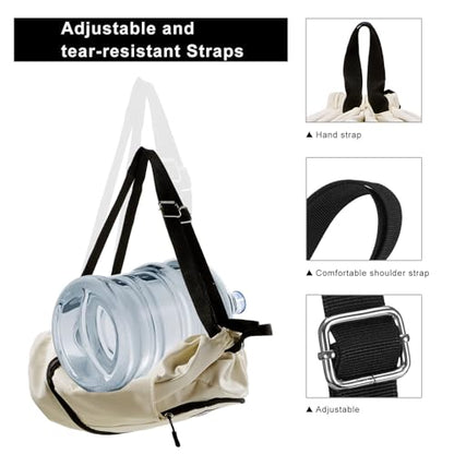 Kamo Drawstring Backpack Bag - Sport Swimming Yoga Backpack with Shoe Compartment, Two Water Bottle Holder for Men Women Large String Backpack Athletic Sackpack for Travel - color: Off-white