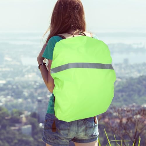 Alipis High Visibility Backpack Rain Covers with Reflective Strip Waterproof Backpack Covers Storage Pouch Anti-Slip Buckle - color: Light Green