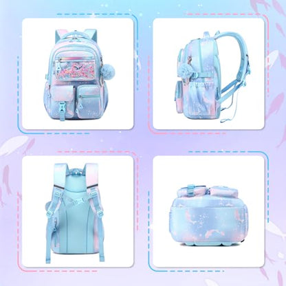 Girls Backpack,School Bag for Kids,Primary,Elementary,teen ages 6-15 Girls Bookbag,Students Kawaii Backpack Blue dolphin - color: Blue Dolphin