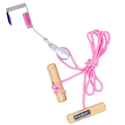 RangeMaster Econo Ranger Shoulder Pulley │ Physical Therapy Exercises │ Aids in Recovery and Rehabilitation │ Increases Mobility │ Wooden Handles for Comfort │ Metal Bracket Door Attachment (Pink) - color: Pink