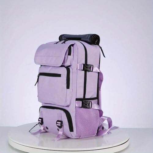 Travel BackpackWaterResistant Large LaptopBackpack with Shoe CompartmentMulti-Pocket Carry On Backpack for Business Work Trip - color: Purple
