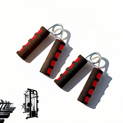 Hand Grip Strengthener Set, Carbon steel wire+thickened foam Hand Exerciser for Wrist Forearm and Finger Strength Training, 2 Pack - color: Red
