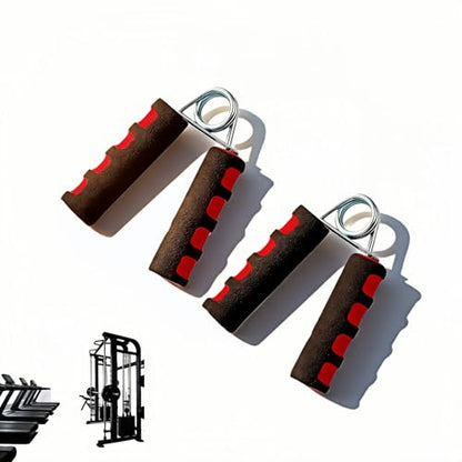 Hand Grip Strengthener Set, Carbon steel wire+thickened foam Hand Exerciser for Wrist Forearm and Finger Strength Training, 2 Pack - color: Red